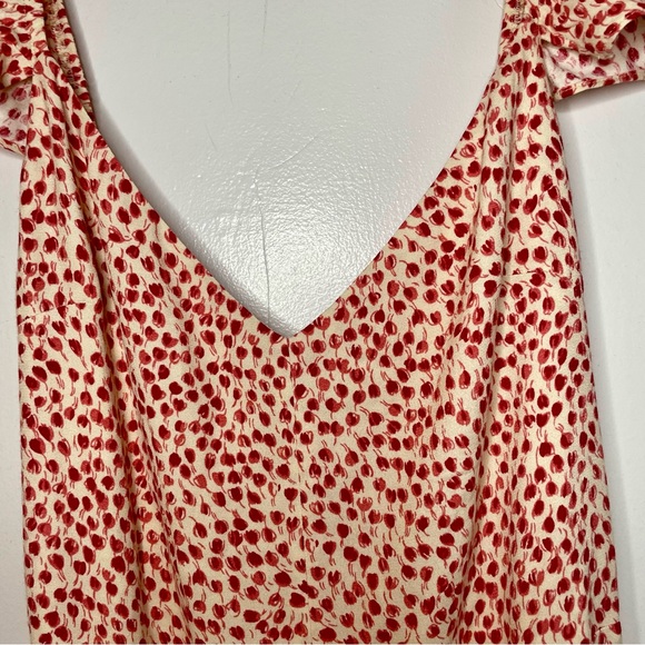 Reformation Baxley Floral Print Flutter Sleeve Midi Dress size 8 Alma - Picture 6 of 8